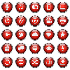 25 Basic Vektor Icons // Homepage Buttons - Red (02)