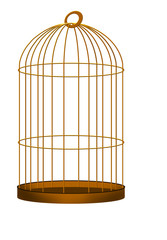 Gilded cage illustration over white