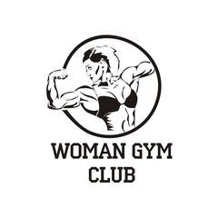 Woman bodybuilding logo