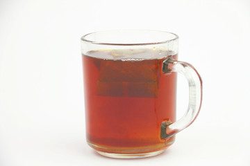 Cup of tea on the white background