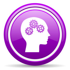 head violet glossy icon on white background