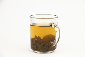 Cup of tea on the white background
