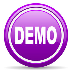 demo violet glossy icon on white background