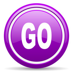 Obraz premium go violet glossy icon on white background