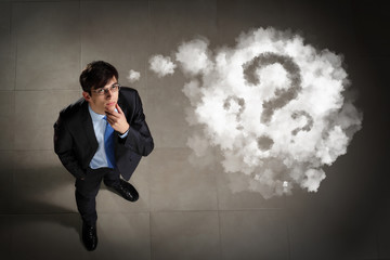 Image of businessman top view