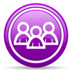 forum violet glossy icon on white background