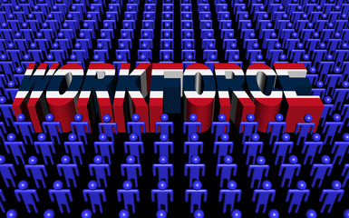 Fototapeta premium Thai workforce with flag text illustration