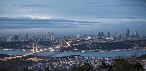 Bosphorus and bridge at night, Istanbul