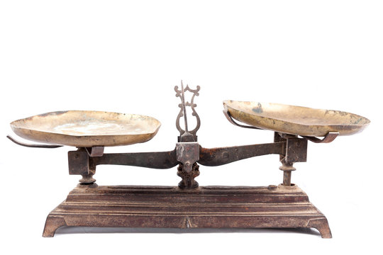 Old weighing scale isolated