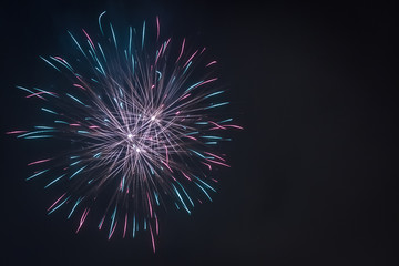 Multicolored fireworks during the celebrations at night