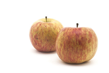 Red Yellow Apple Two Shot,  isolated on white