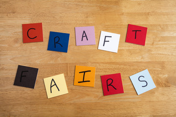 'Craft Fair' in letters / words on color tiles for arts and craf