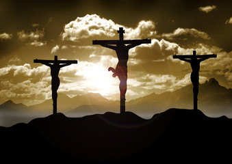 Stock illustration of Christ Crucified - obrazy, fototapety, plakaty