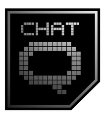Selbstklebende Fototapete Pixel Chat-Schaltfläche