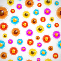 Seamless flower stickers background