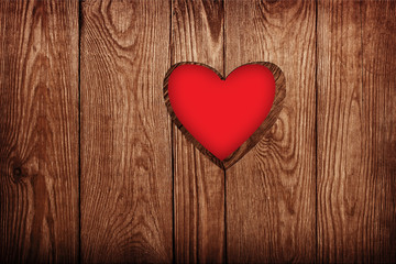 Wooden door close-up, heart shape - Powered by Adobe