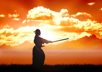 Stock illustration of Kendo Training