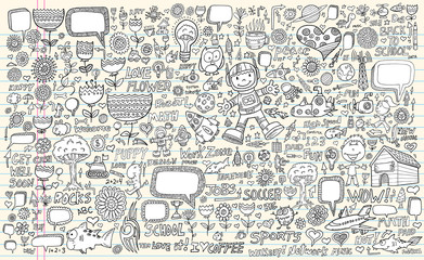 Notebook Doodle Design Elements Vector Set