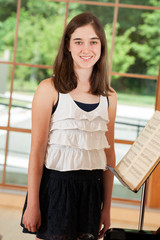 Young singing student portrait