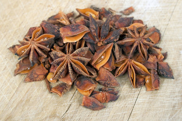 anise on wooden  table