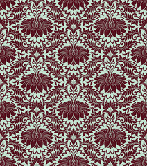 seamless vintage damask pattern background vector