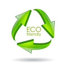 Eco friendly recycle vector symbol