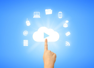 Virtual devices, cloud computing symbol