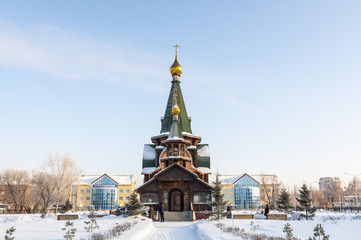 Orthodox church in Omsk winter