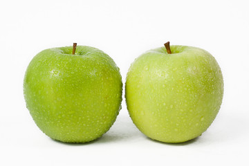 Green apples Isolated on a white background