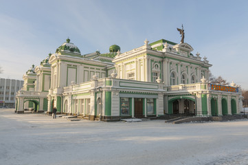 Fototapeta na wymiar Rodzaje zimowym Omsk. Siberia. Rosja