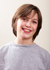 Real People Portrait: Smiling, Pre-Teen Boy