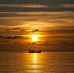 Fototapeta na wymiar Trearddur Bay Sunset