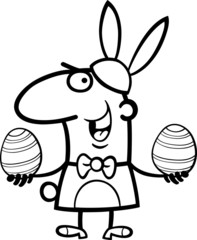 man in easter bunny costume cartoon