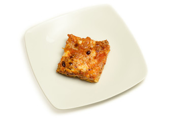 Porzione di lasagne al forno
