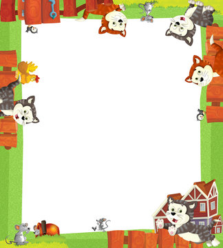 Cartoon farm frame - illustration for the children