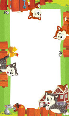 Cartoon farm frame - illustration for the children