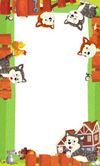Cartoon farm frame - illustration for the children