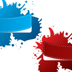 Painted color labels with paint splatter