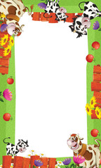 Fototapeta premium Cartoon farm frame - illustration for the children