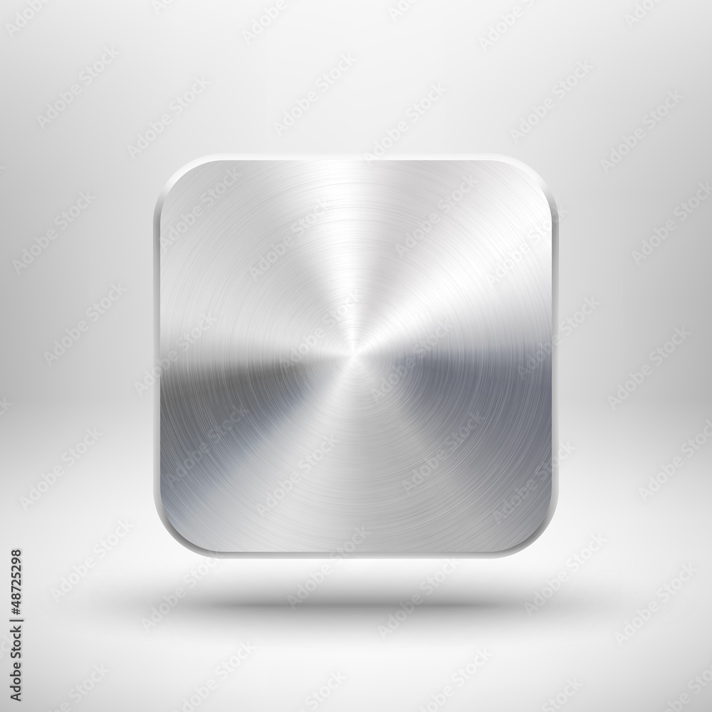 Poster technology app icon with metal texture for ui