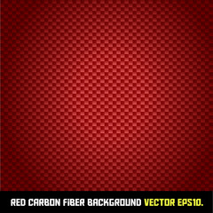 RED carbon fiber background VECTOR EPS10.