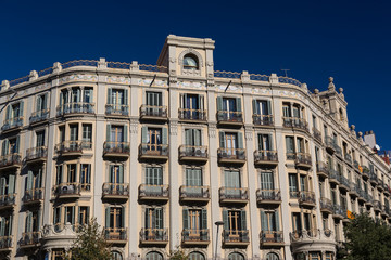 Fototapeta na wymiar Buildings' facades of great architectural interest in the city o