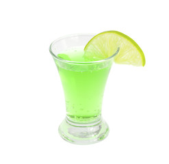 Cocktail alcoholic with a lime