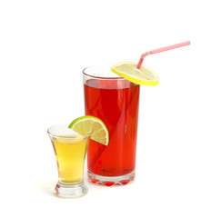 Cocktails alcoholic with a lime