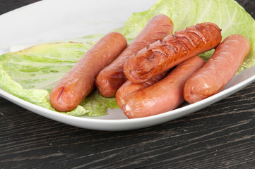 grilled sausages on a plate