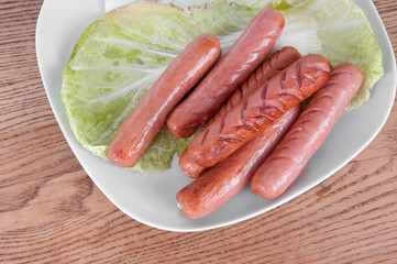 grilled sausages on a plate