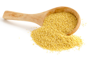 Holzlöffel mit Hirse