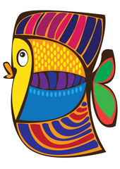 vector colorful cartoon fish on white backround