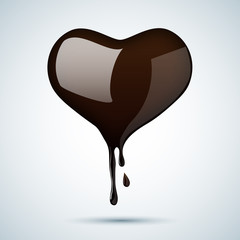 Heart of dark chocolate