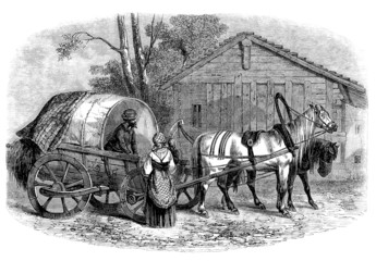 Russian Traditional Cab : Kibitka - 19th century